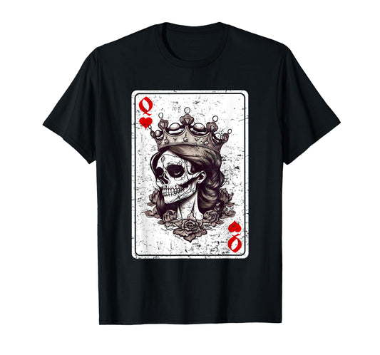 Queen of Hearts Card Game Horror Heart Queen Gothic T-Shirt