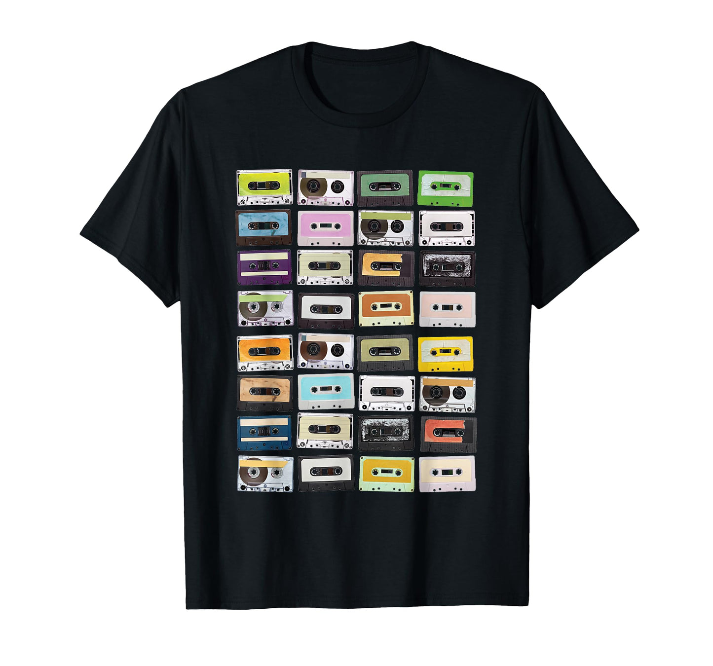 Vintage Cassette Tape Retro 80s 90s Clothing Unisex-Adults T-Shirt Black Small Classic Fit Short Sleeve Cotton 60% Polyester 40% Graphic Print T-Shirt