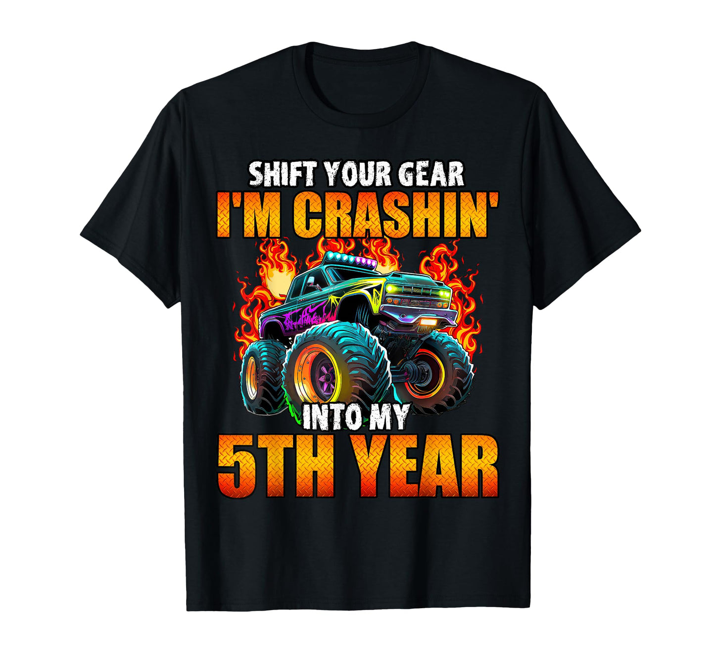 5th Monster Truck Birthday Party Birthday Boy Toddler T-Shirt