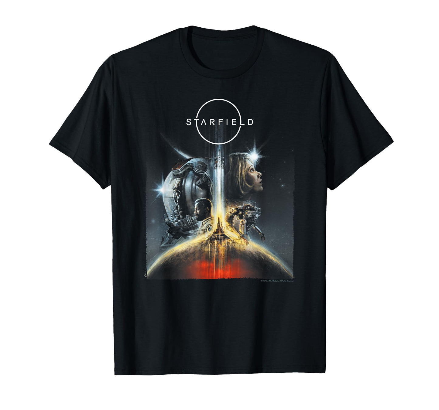 Starfield Cover Art Characters Video Game T-Shirt