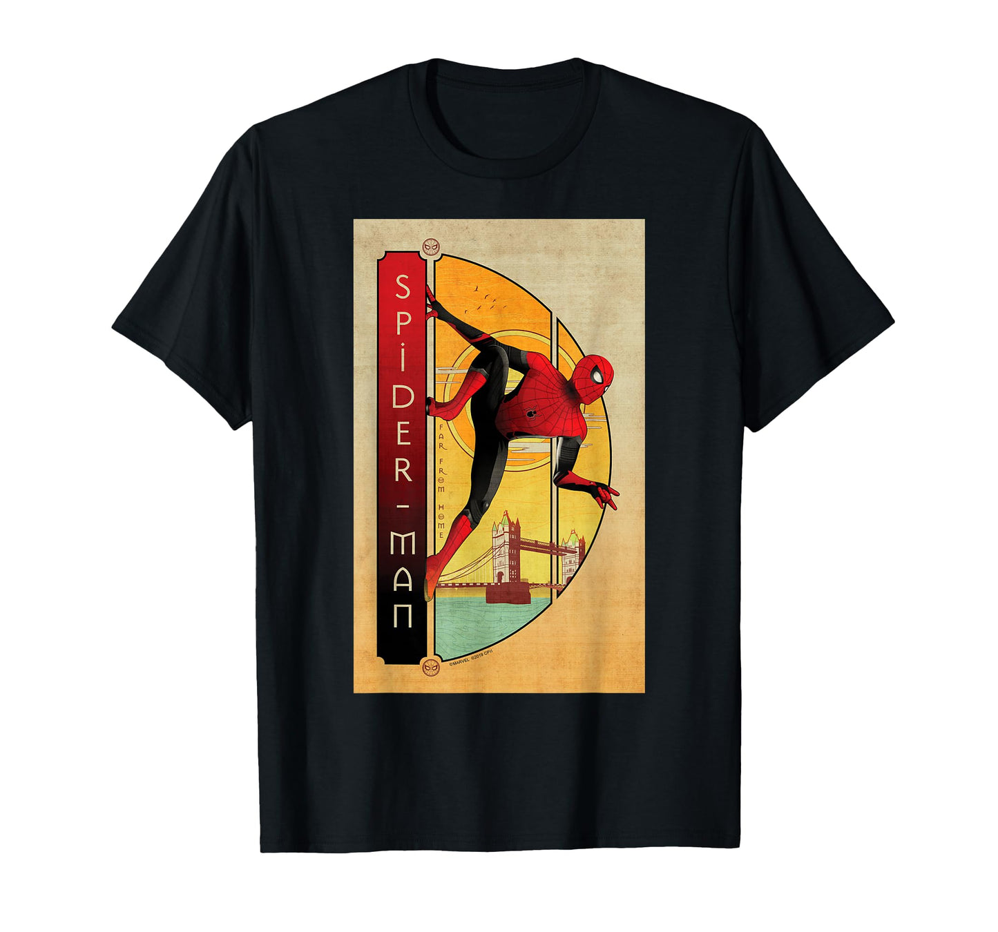Marvel Spider-Man Far From Home Spider-Man Vintage Poster T-Shirt