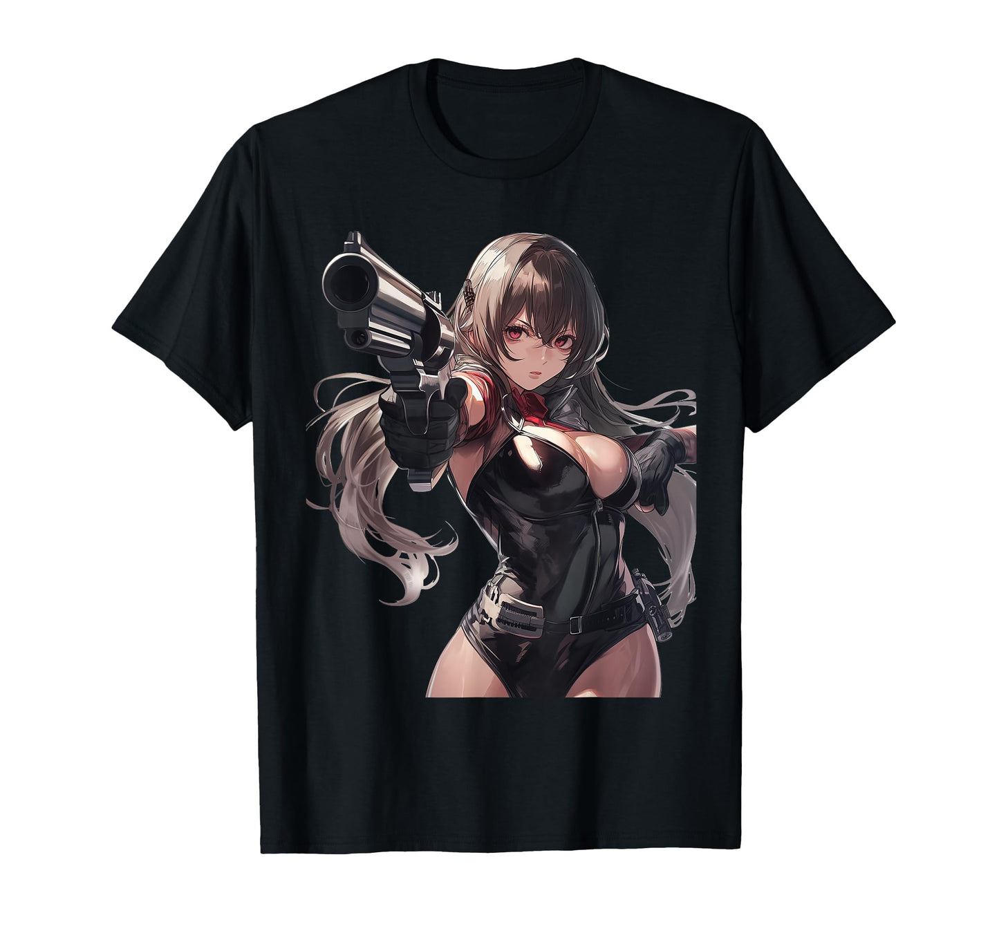 Dinosaurus Rekx Anime Waifu Graphic T-Shirt, Small, Black