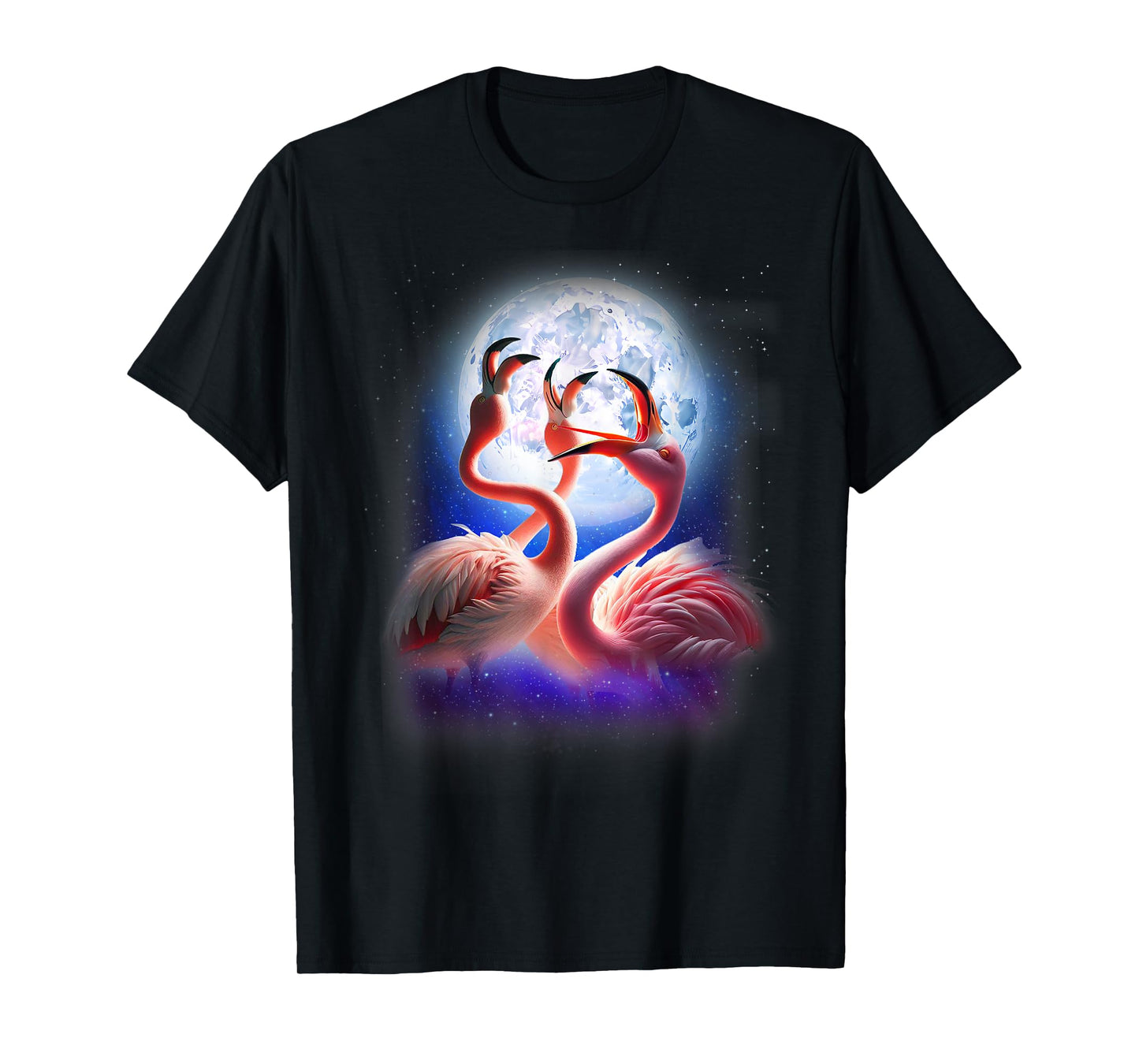 3 Flamingos Howling At The Moon Funny Pink Flamingo Lover T-Shirt