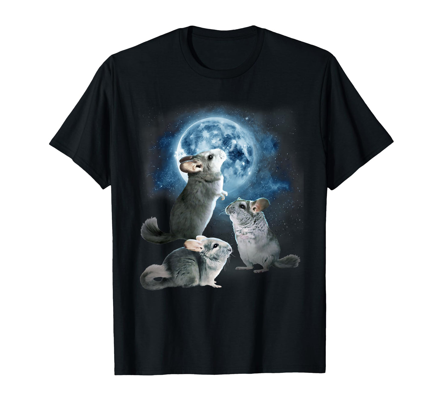 Funny Chinchilla Shirt - Chinchillas Howling at the Moon T-Shirt
