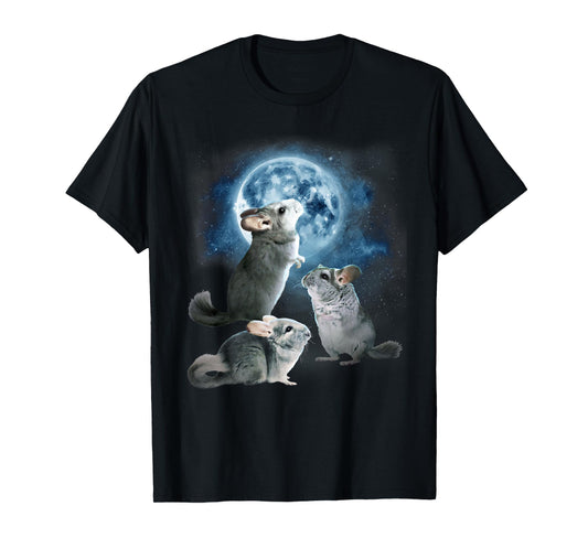 Funny Chinchilla Shirt - Chinchillas Howling at the Moon T-Shirt