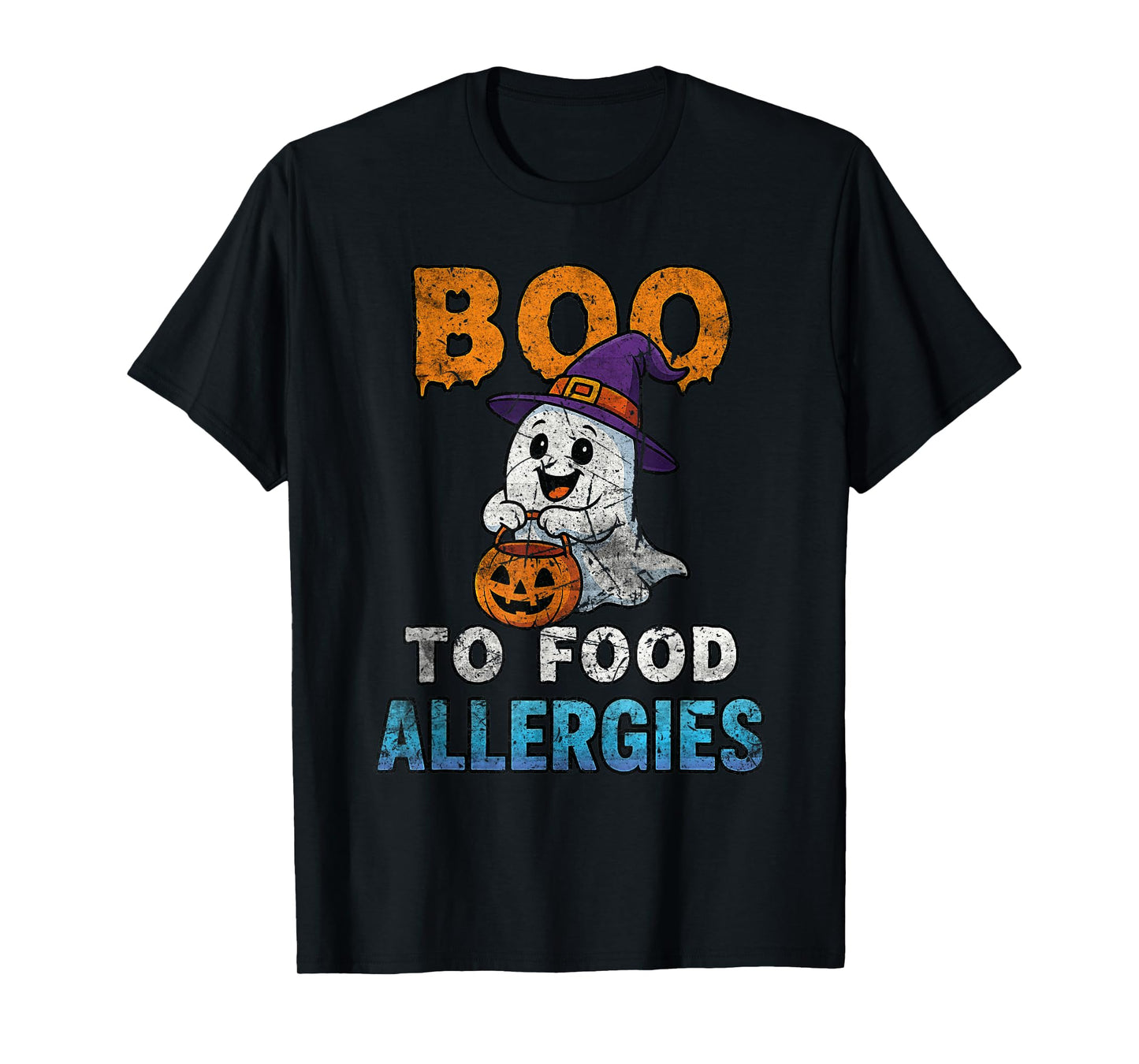 2025 Halloween Boo Food Allergies Ghost T-Shirt