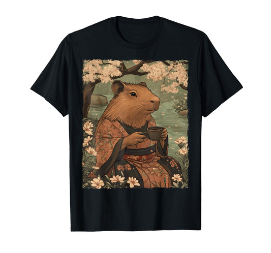 Funny Graphic Capybara Japanese Anime T-Shirt