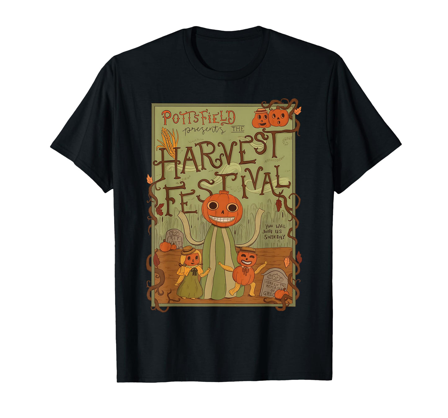 Spooky Pottsfield Harvest Festival Pumpkin Vibes Halloween T-Shirt