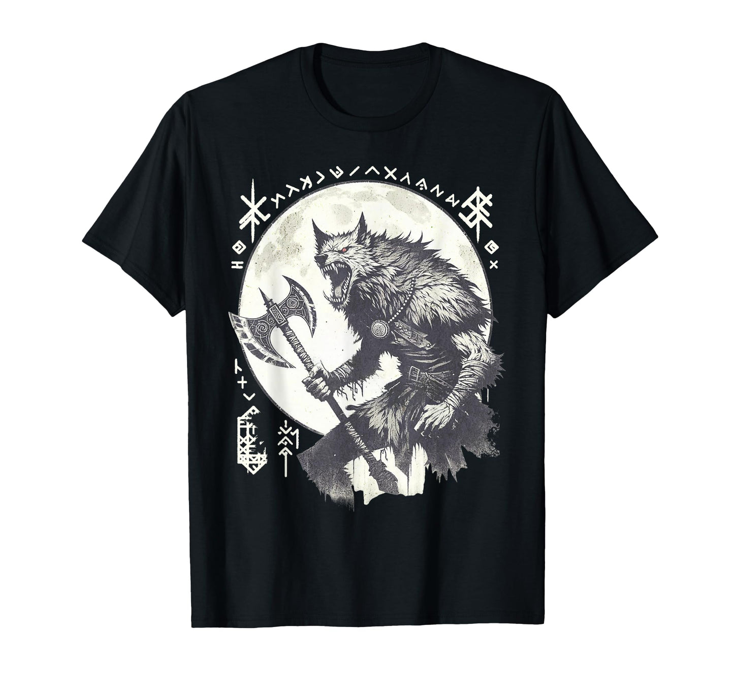 Ancient Runes Viking Alpha Werewolf Warrior T-Shirt