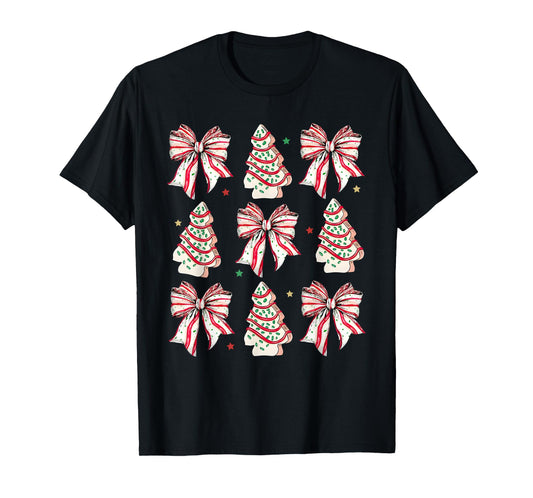 Coquette Bow Christmas Debbie Becky Jen Cake Lovers Girls T-Shirt