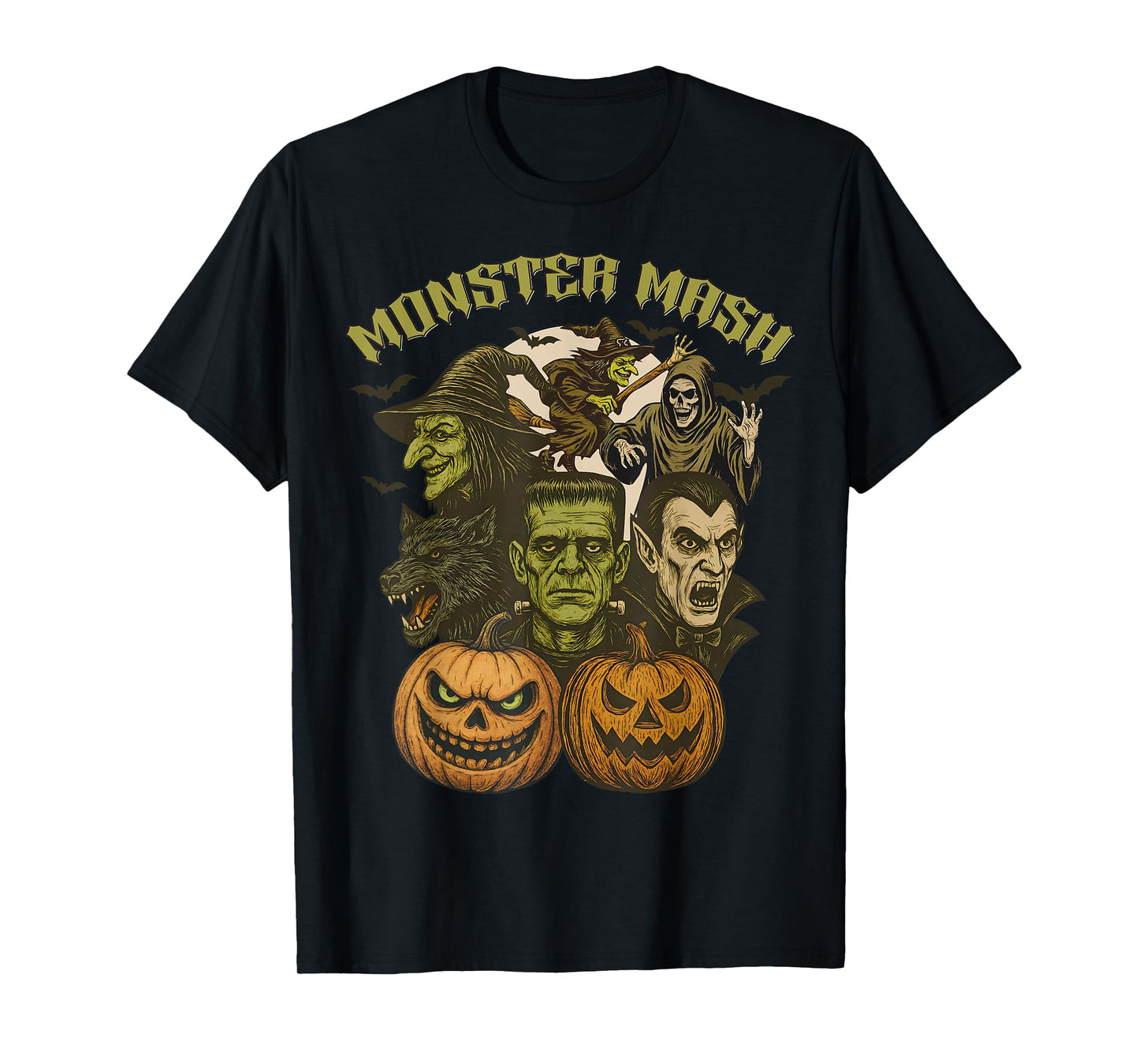Monster Mash Retro Halloween Funny Monster Spooky Womens Men T-Shirt