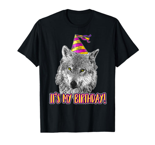 Wolf Birthday Themed Party Wolves Theme Girl Wolf Lover T-Shirt