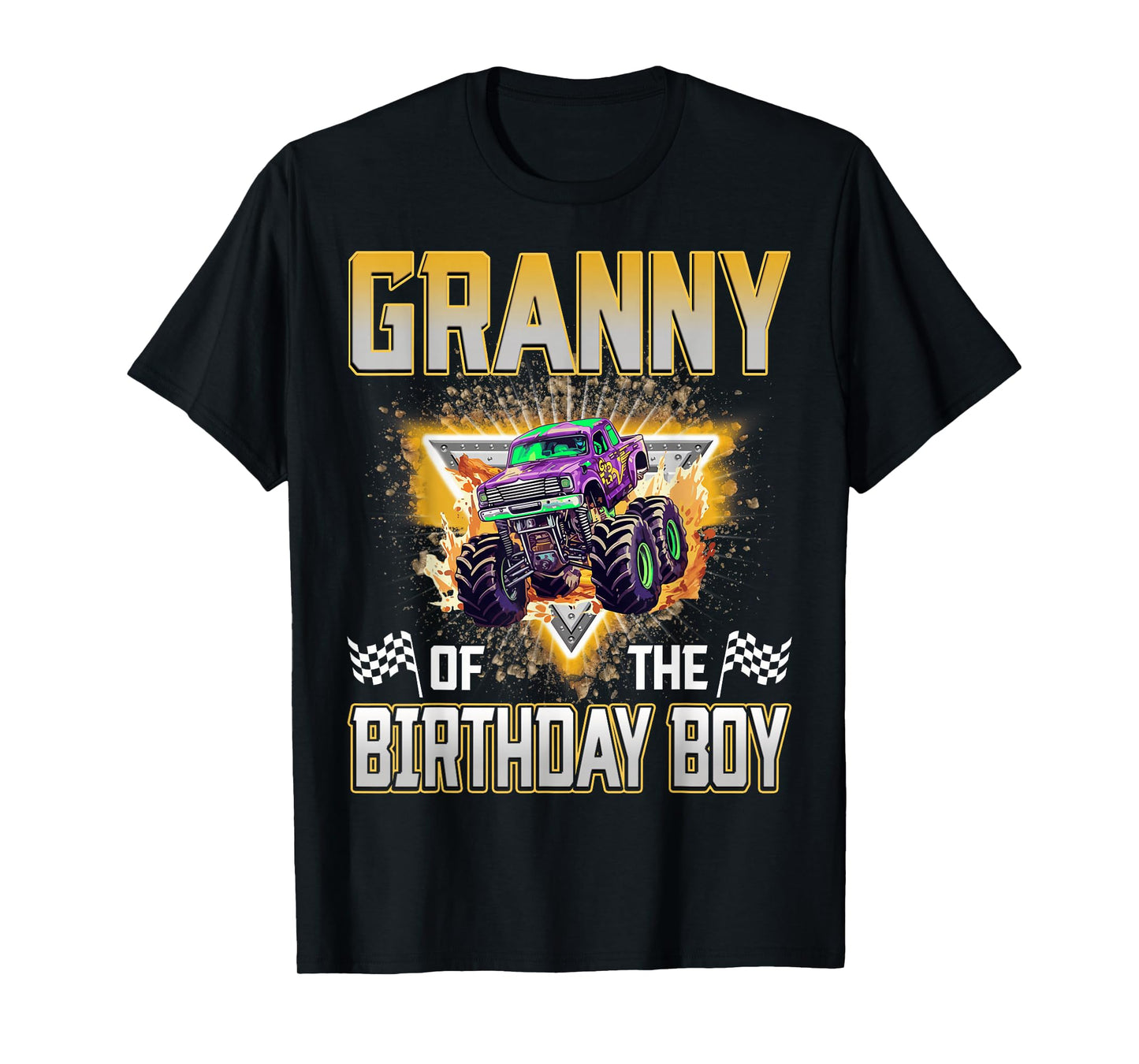 Granny of The Birthday Boy Monster Truck Birthday Family T-Shirt
