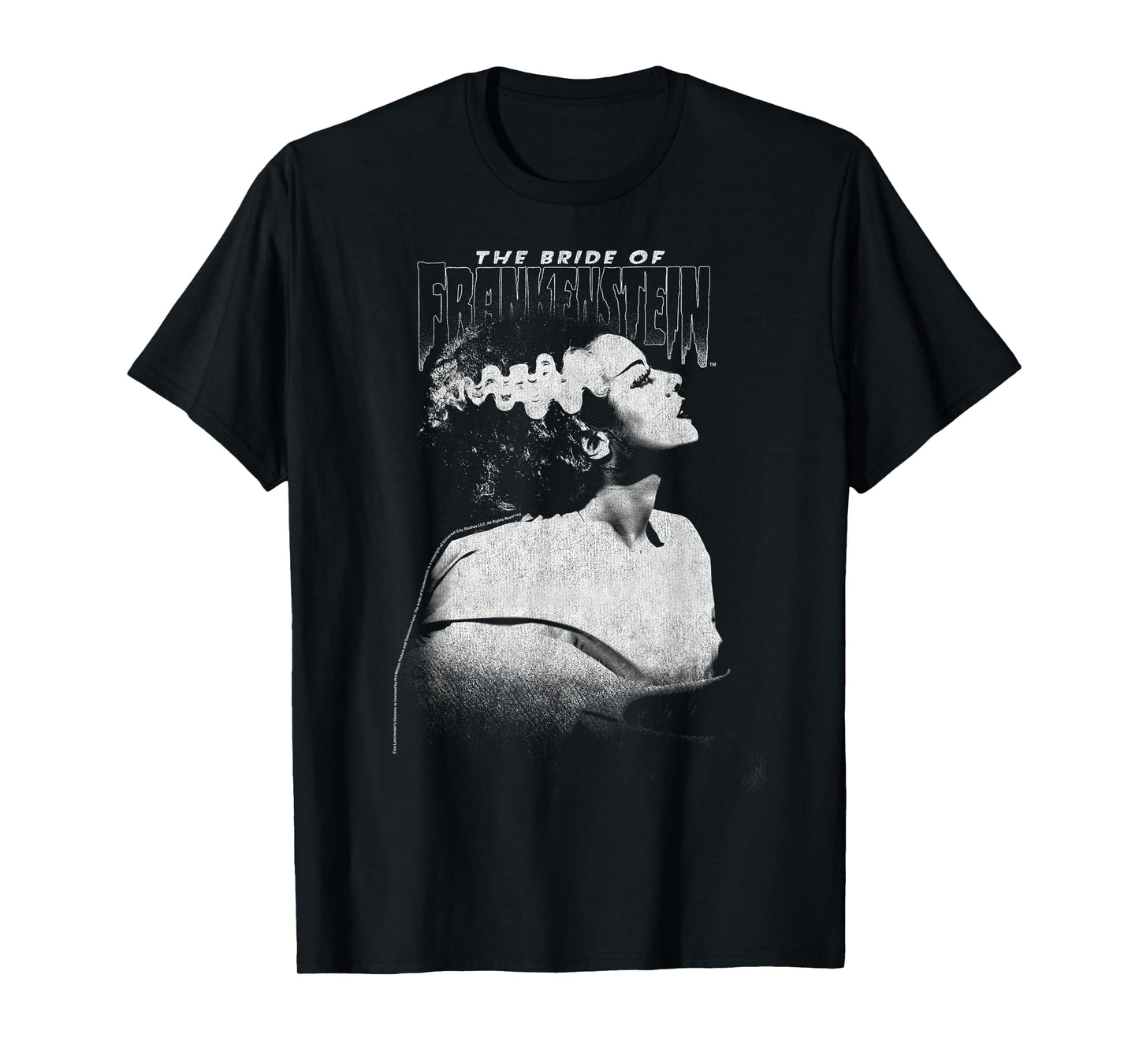 Universal Monsters Bride of Frankenstein Dark Portrait T-Shirt Small