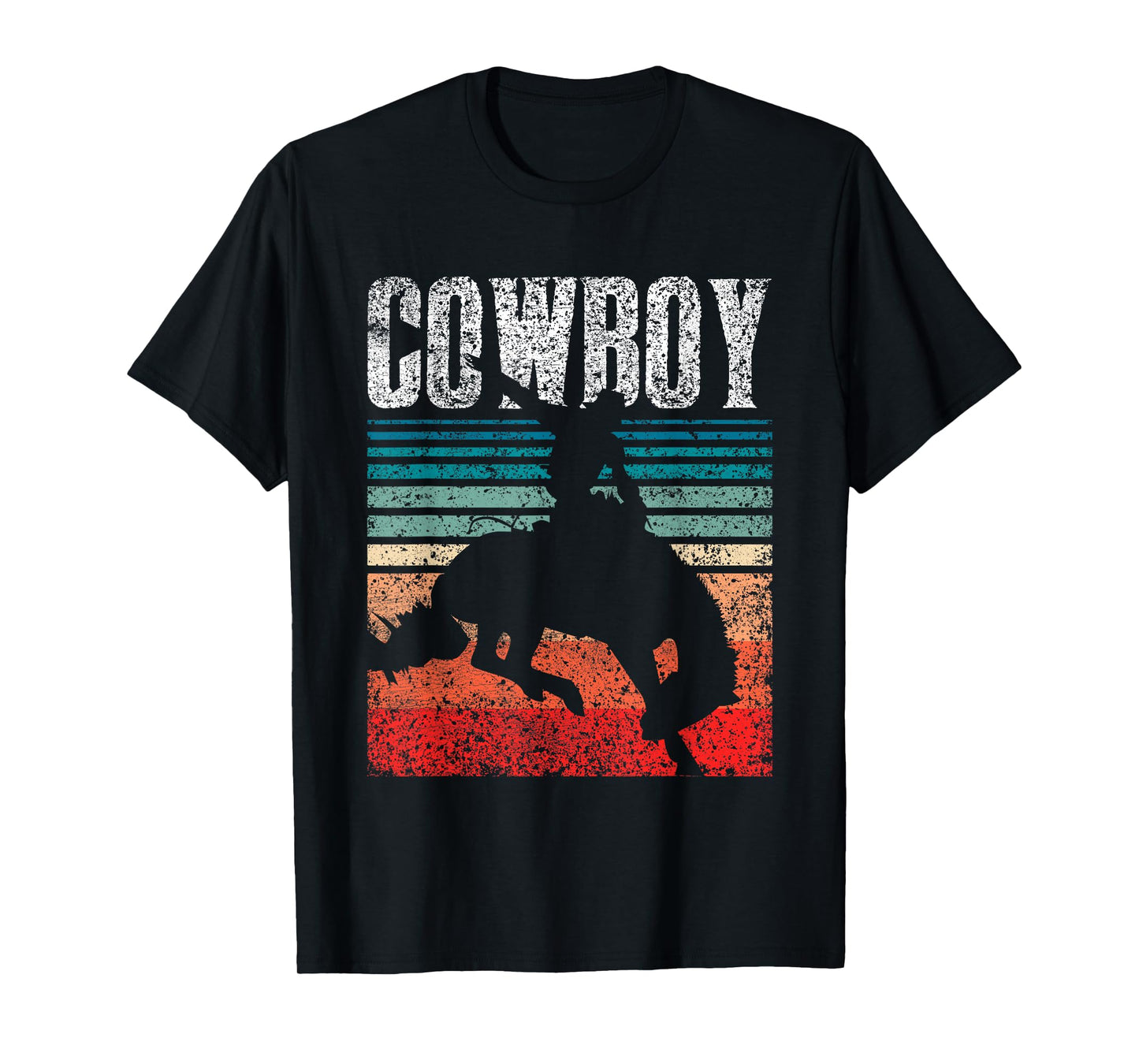 Love Design Cowboys Lover Cowboy - Mens & Womens Unisex-Youth Boys Black Polyester 65% Cotton 35% Short Sleeve Crew Neck Regular Fit T-Shirt - Cowboy T-Shirt - Small - Christmas, Birthday
