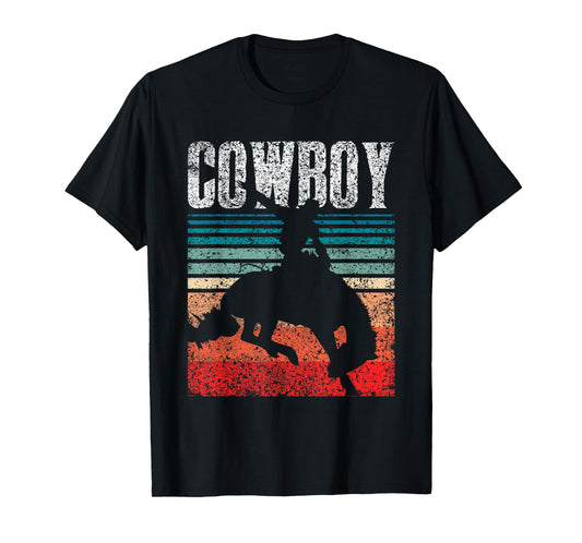Love Design Cowboys Lover Cowboy - Mens & Womens Unisex-Youth Boys Black Polyester 65% Cotton 35% Short Sleeve Crew Neck Regular Fit T-Shirt - Cowboy T-Shirt - Small - Christmas, Birthday