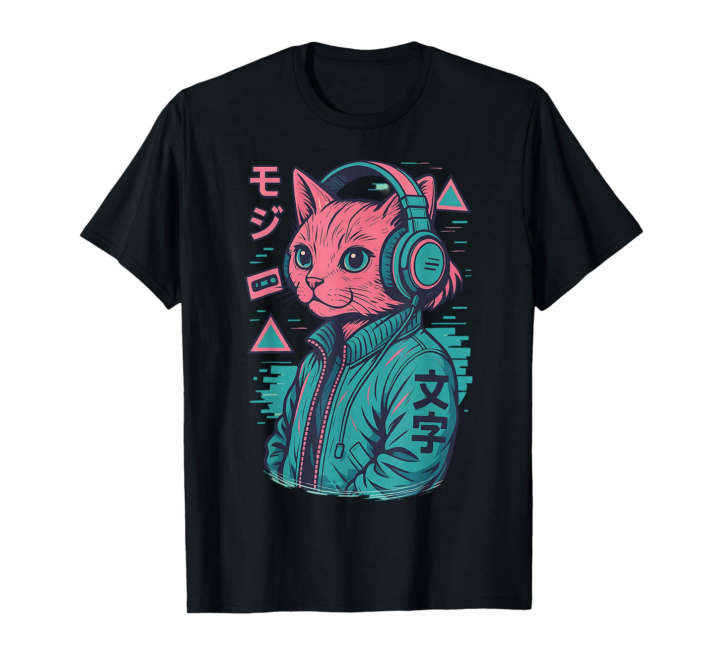 Vaporwave Cat Japanese Art Anime Manga Ukiyo-e Graphic T-Shirt