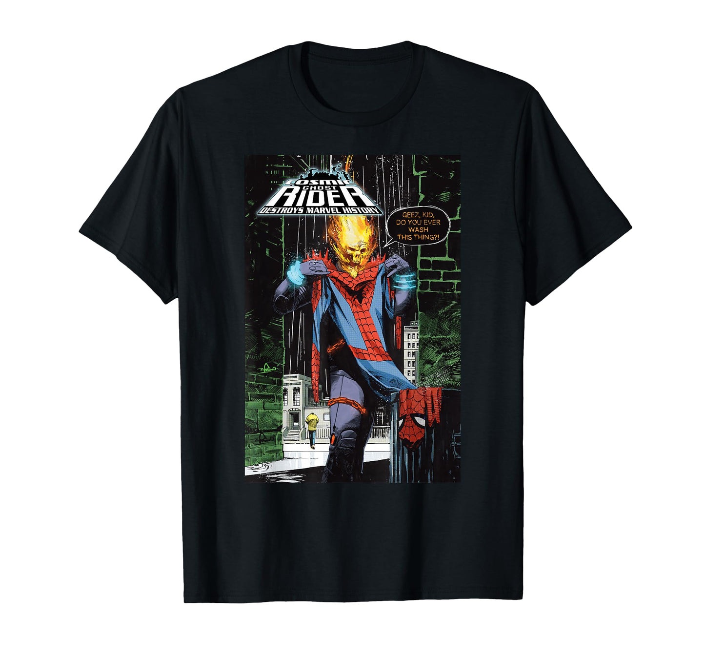 Marvel Ghost Rider Destroys Marvel History Comic Book Cover T-Shirt