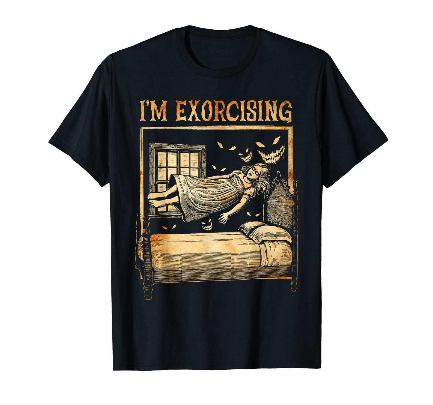 Halloween Fitness Horror Ghost I'm Exorcising Funny Gym T-Shirt
