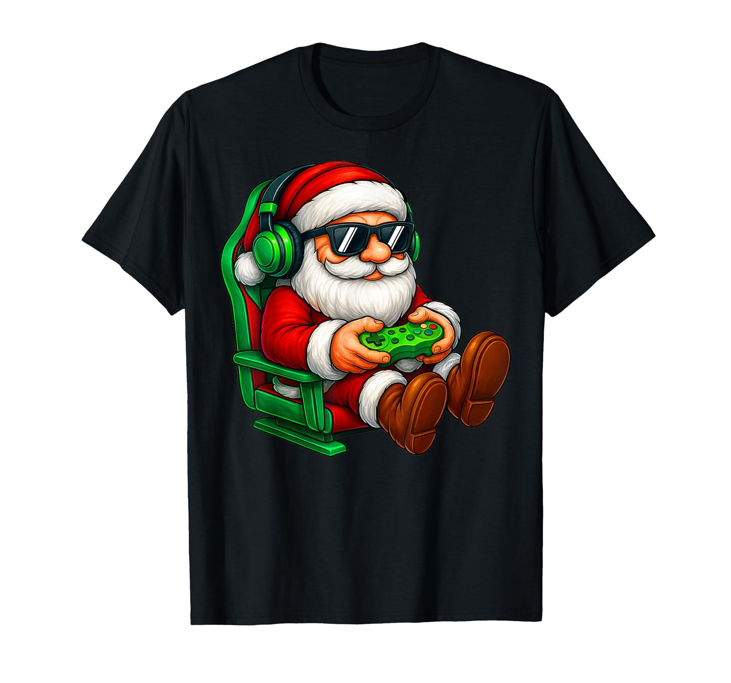 Funny Santa Gaming Gamer Pajamas Pjs Christmas Xmas Boy Kid T-Shirt