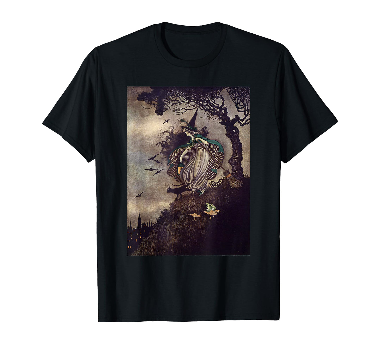 Little Young Witch By Ida Rentoul Outhwaite Black Cat Town T-Shirt