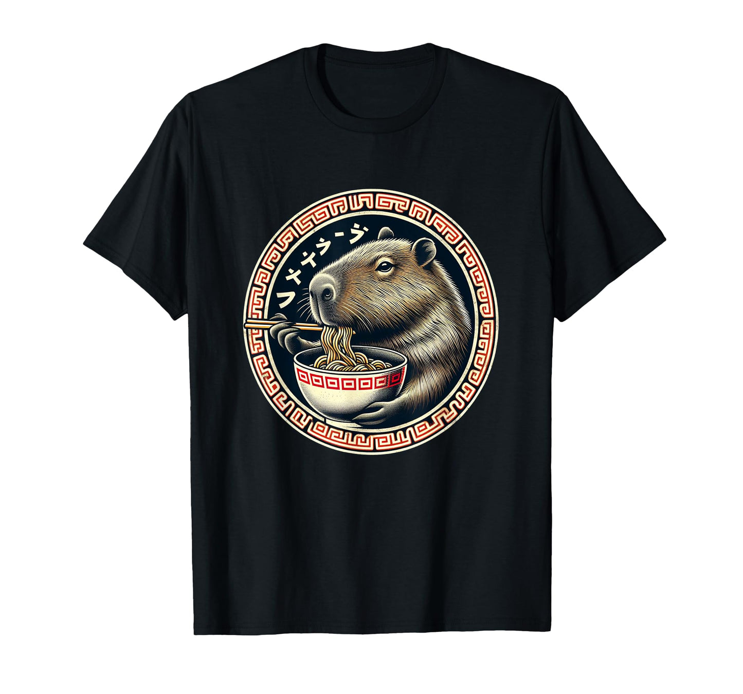 Capybara Ramen Rodent Kawaii Neko Japanese Noodles Aesthetic T-Shirt