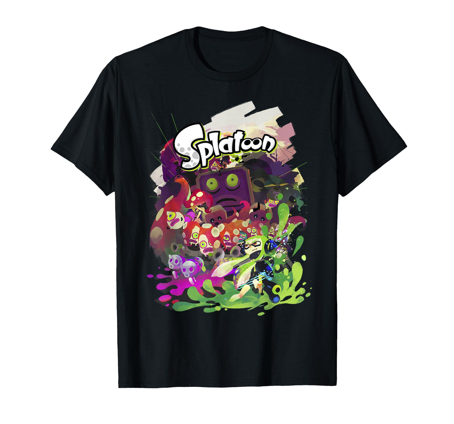 Splatoon Abstract Painted Logo Portrait T-Shirt