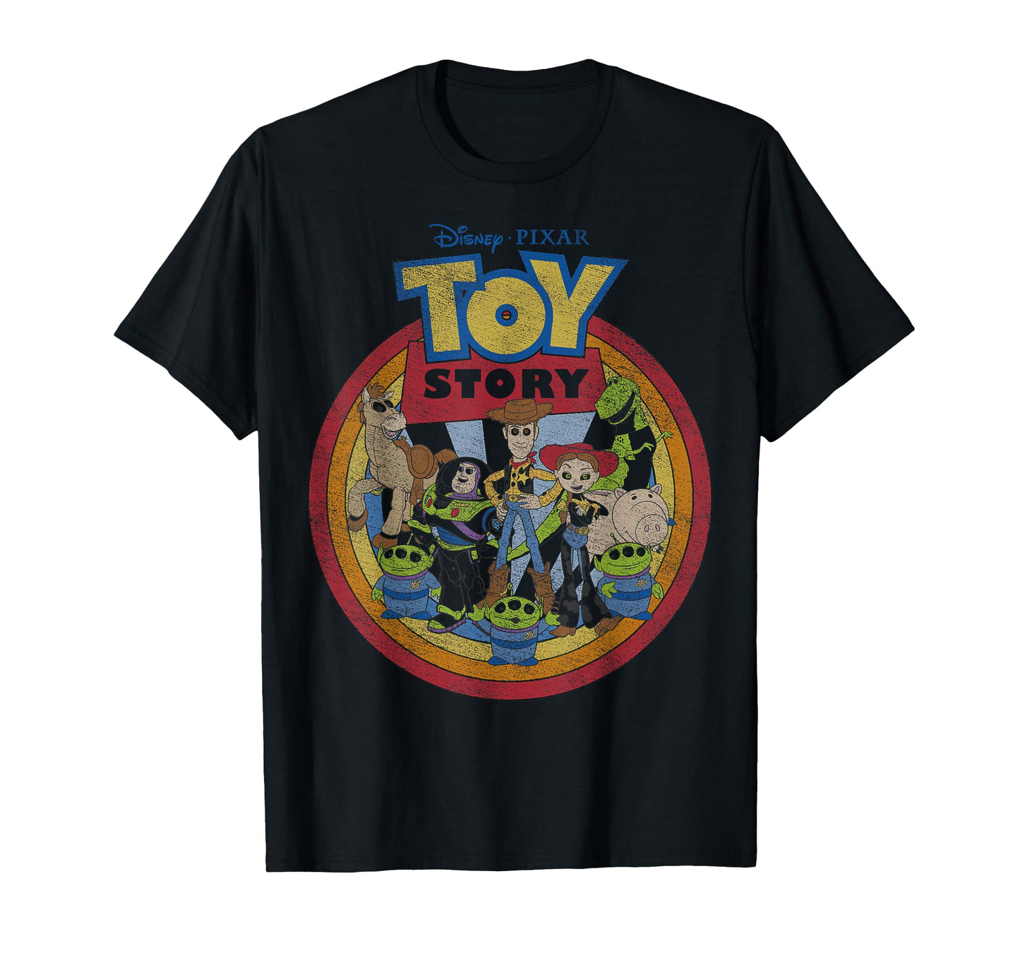 Disney Pixar Toy Story Vintage Circle Portrait Logo T-Shirt