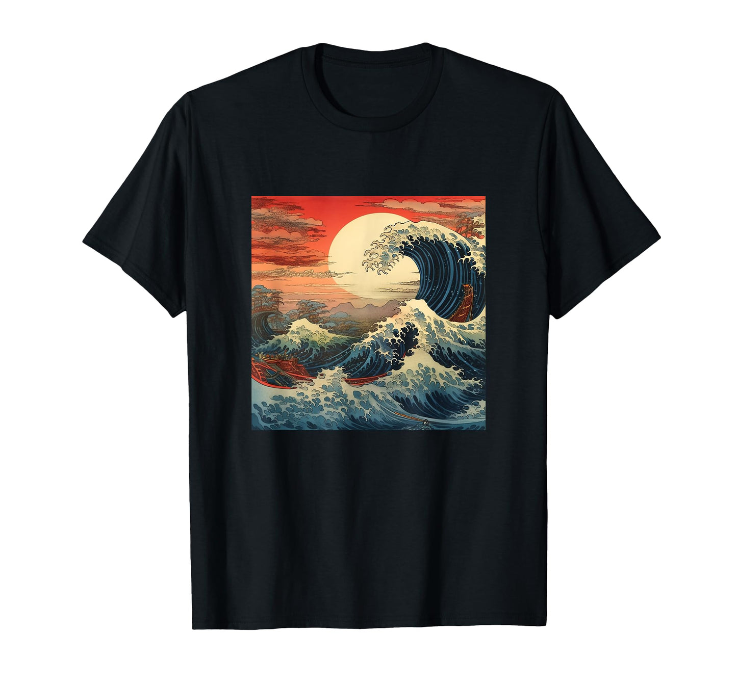 Vintage Japanese Art Cherry Blossoms Japan Woodblock T-Shirt