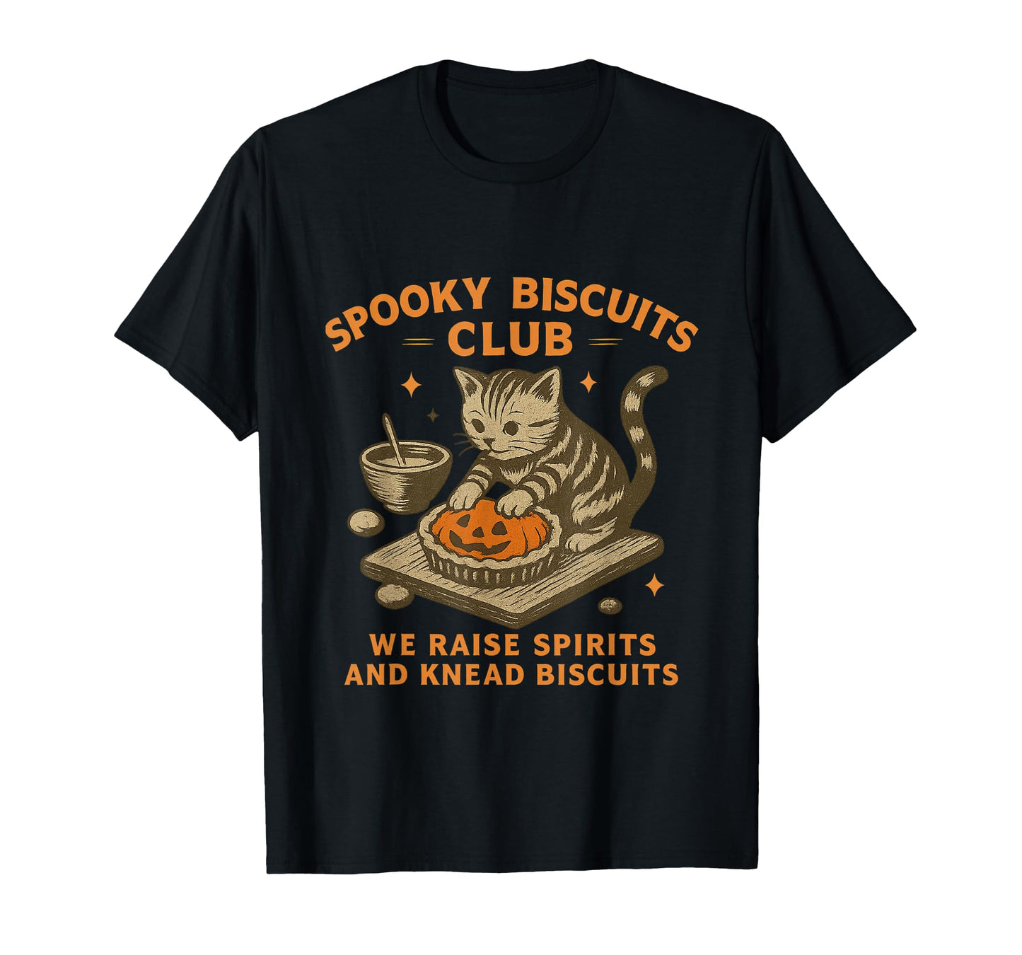 Spooky Biscuits Club Cat, Funny Cat Ghost Halloween Baking T-Shirt