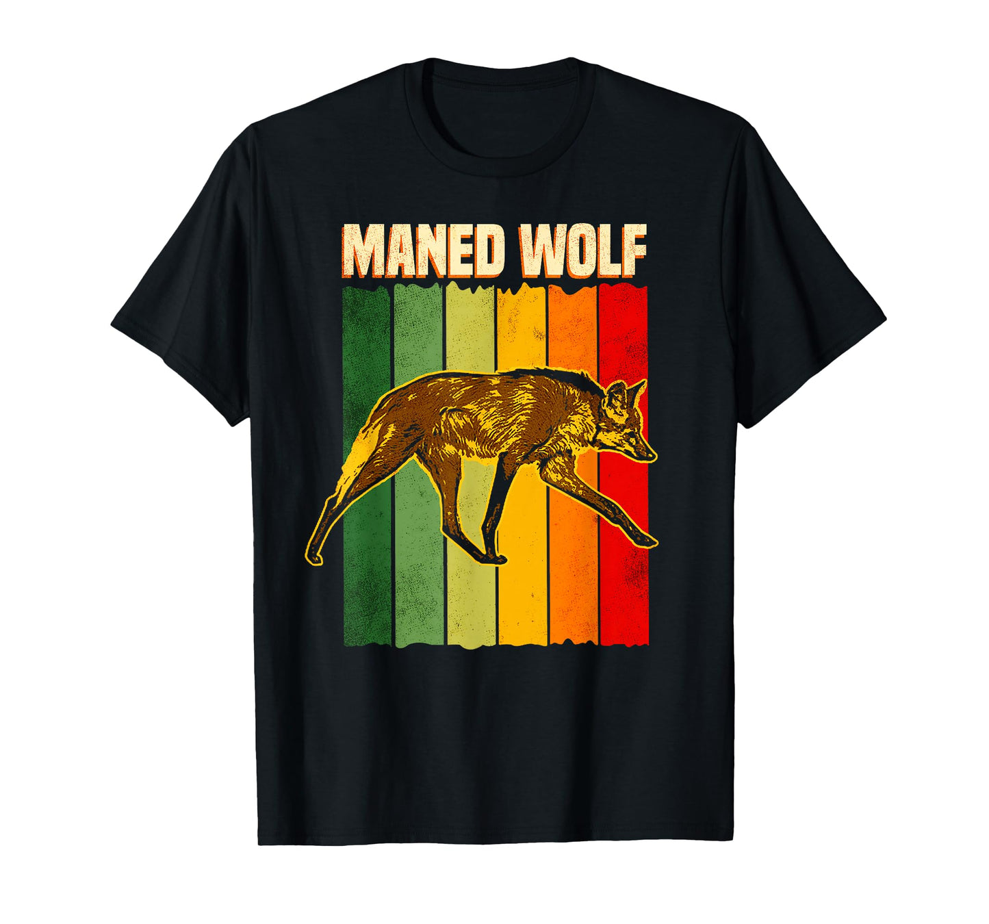 Maned Wolf South America Animal Colorful T-Shirt