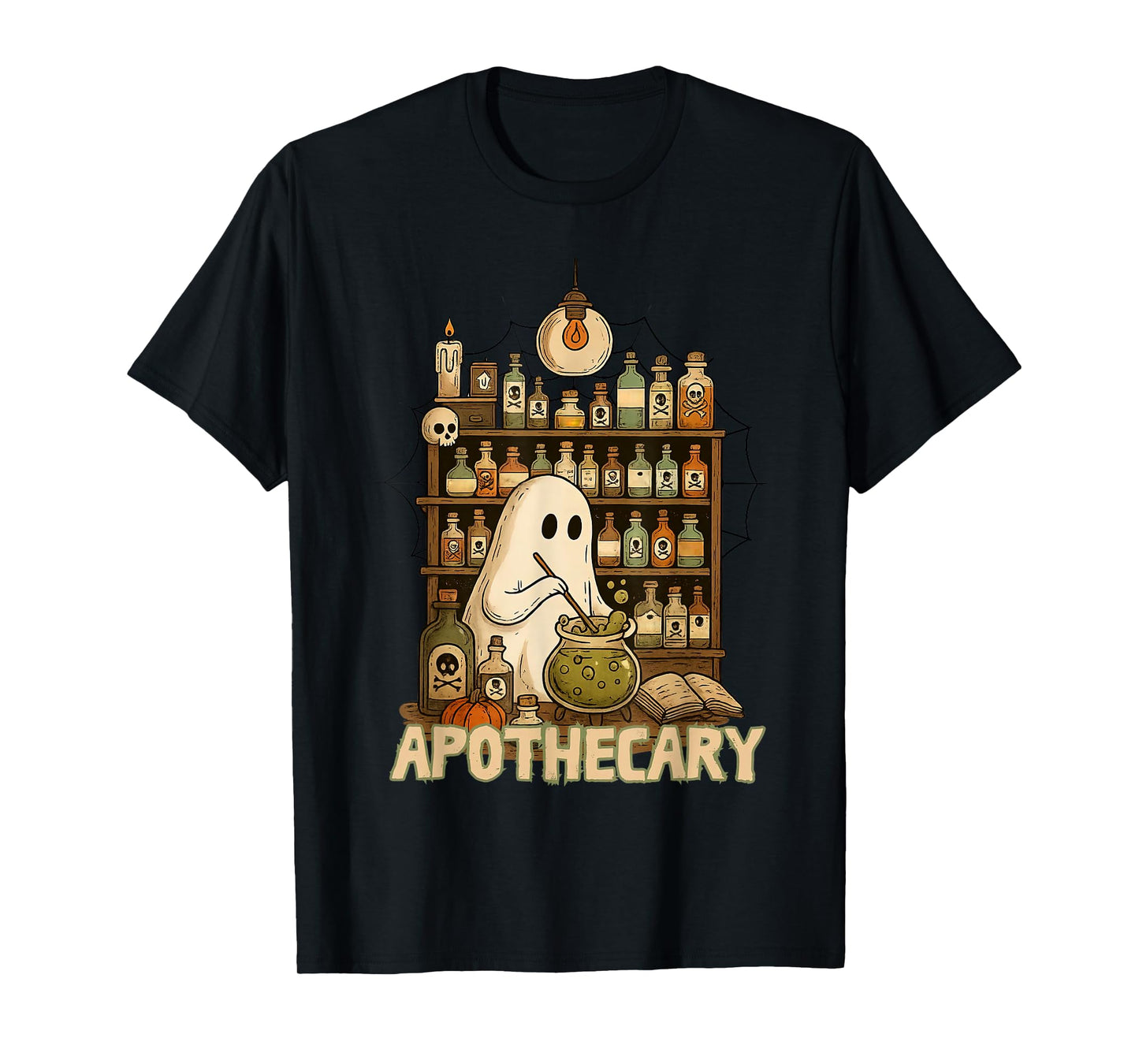 Halloween Cute Ghost Pharmacy Tech Apothecary Witch Mystical T-Shirt