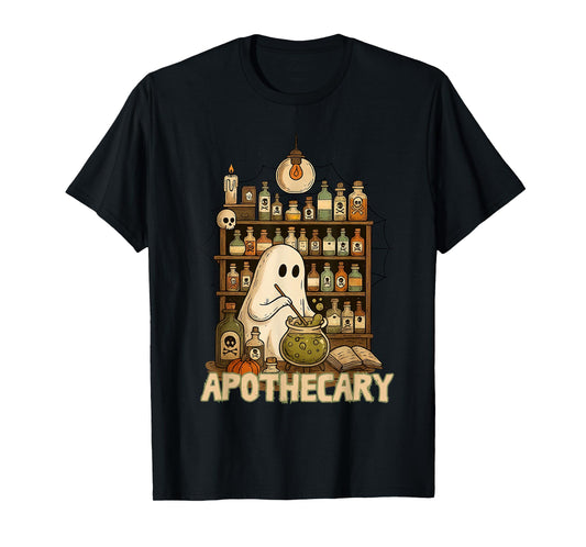 Halloween Cute Ghost Pharmacy Tech Apothecary Witch Mystical T-Shirt