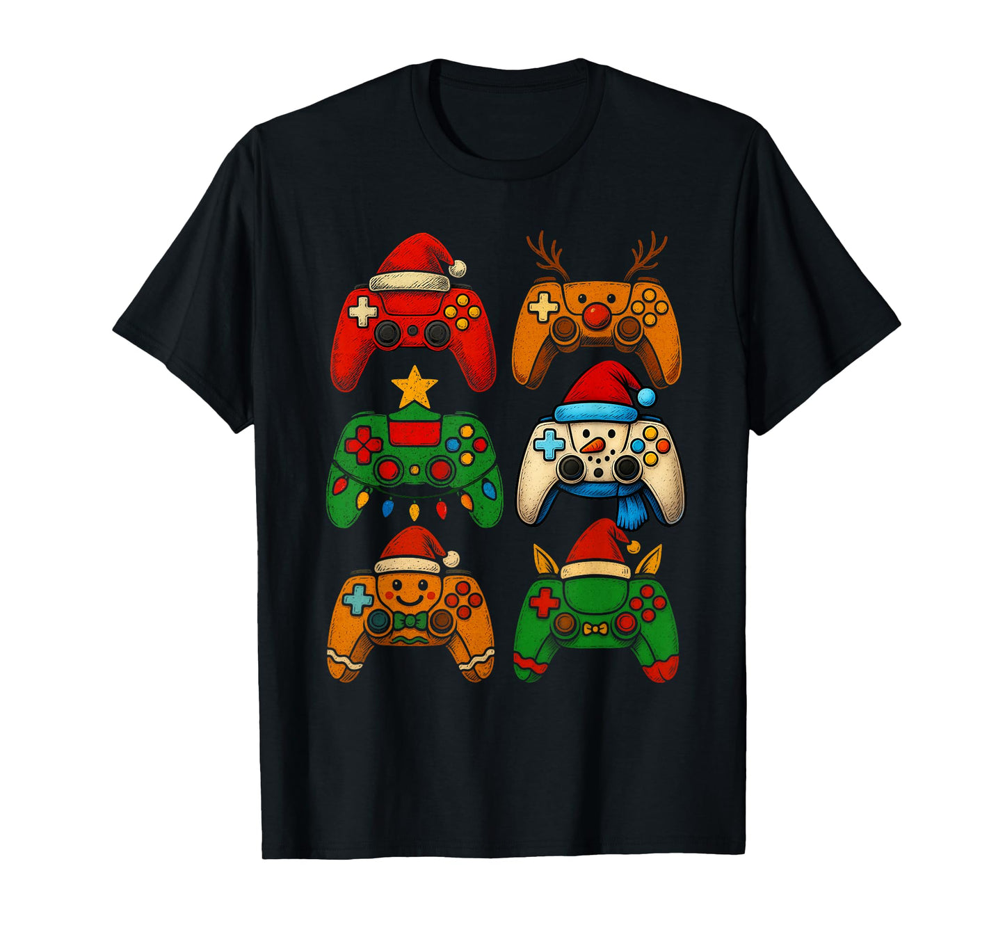 Christmas Gamer Game Controller Xmas Gaming Boys Kids Men T-Shirt