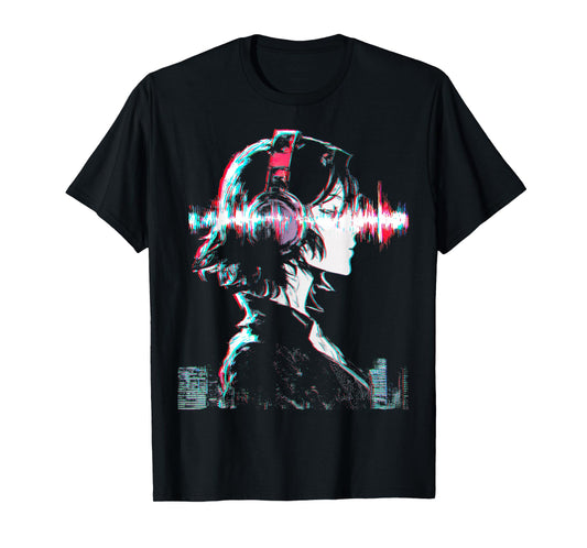 Anime DJ Music Headphones T-Shirt
