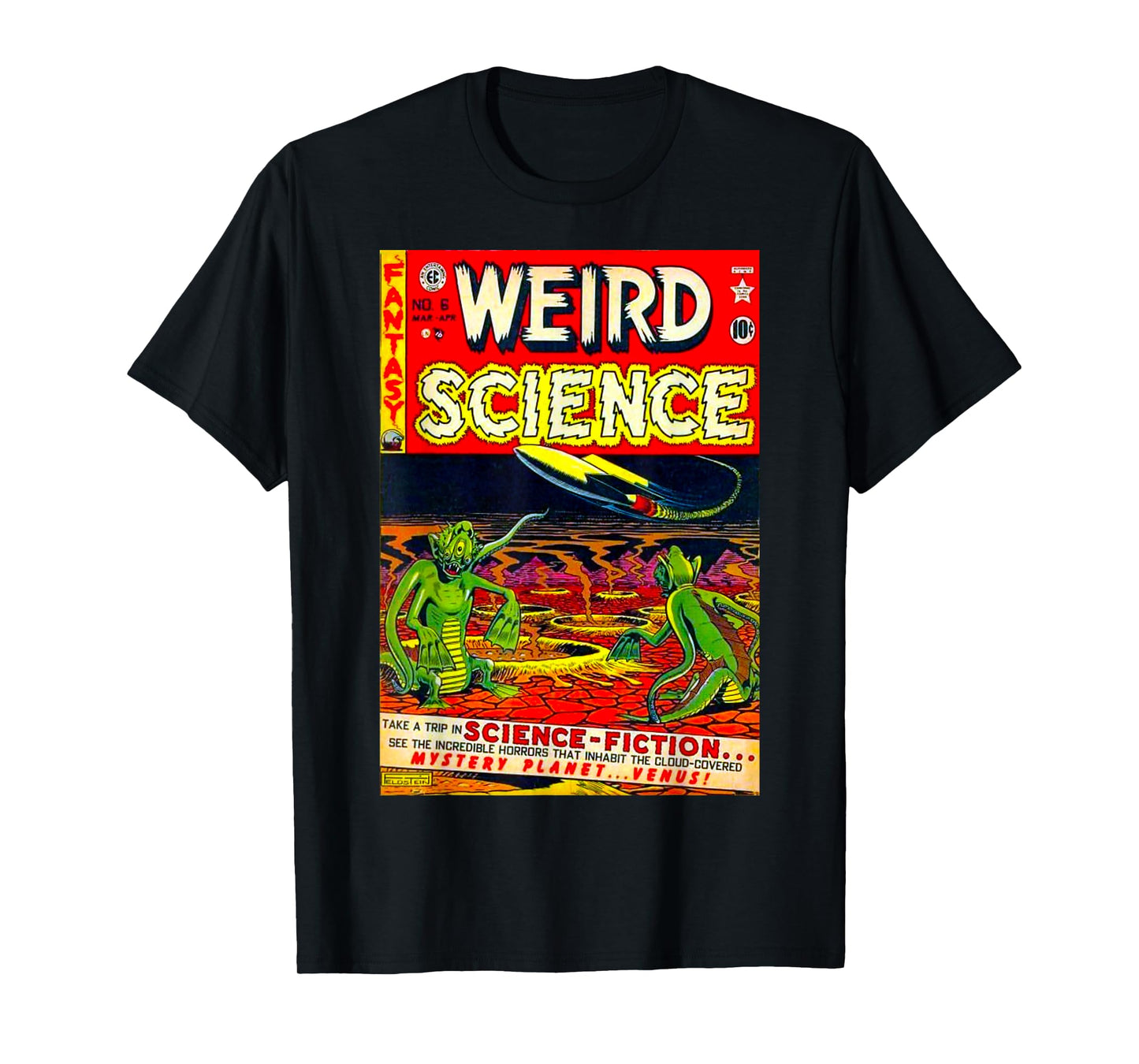 Funny Nerdy Weird Science Space Aliens Retro Comic Teacher Men Women Kids T-Shirt