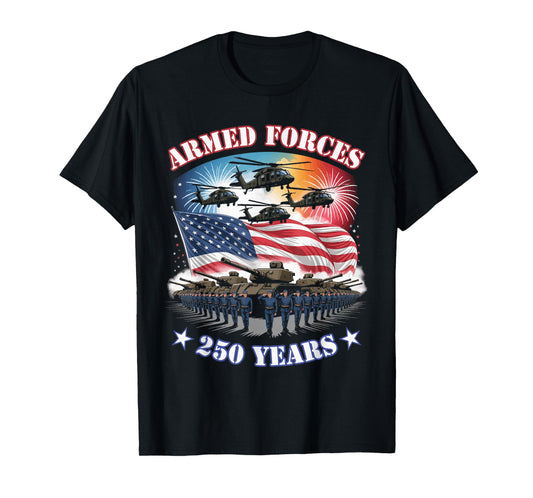 United States Military Parade Patriot Armed Forces 250 Years T-Shirt