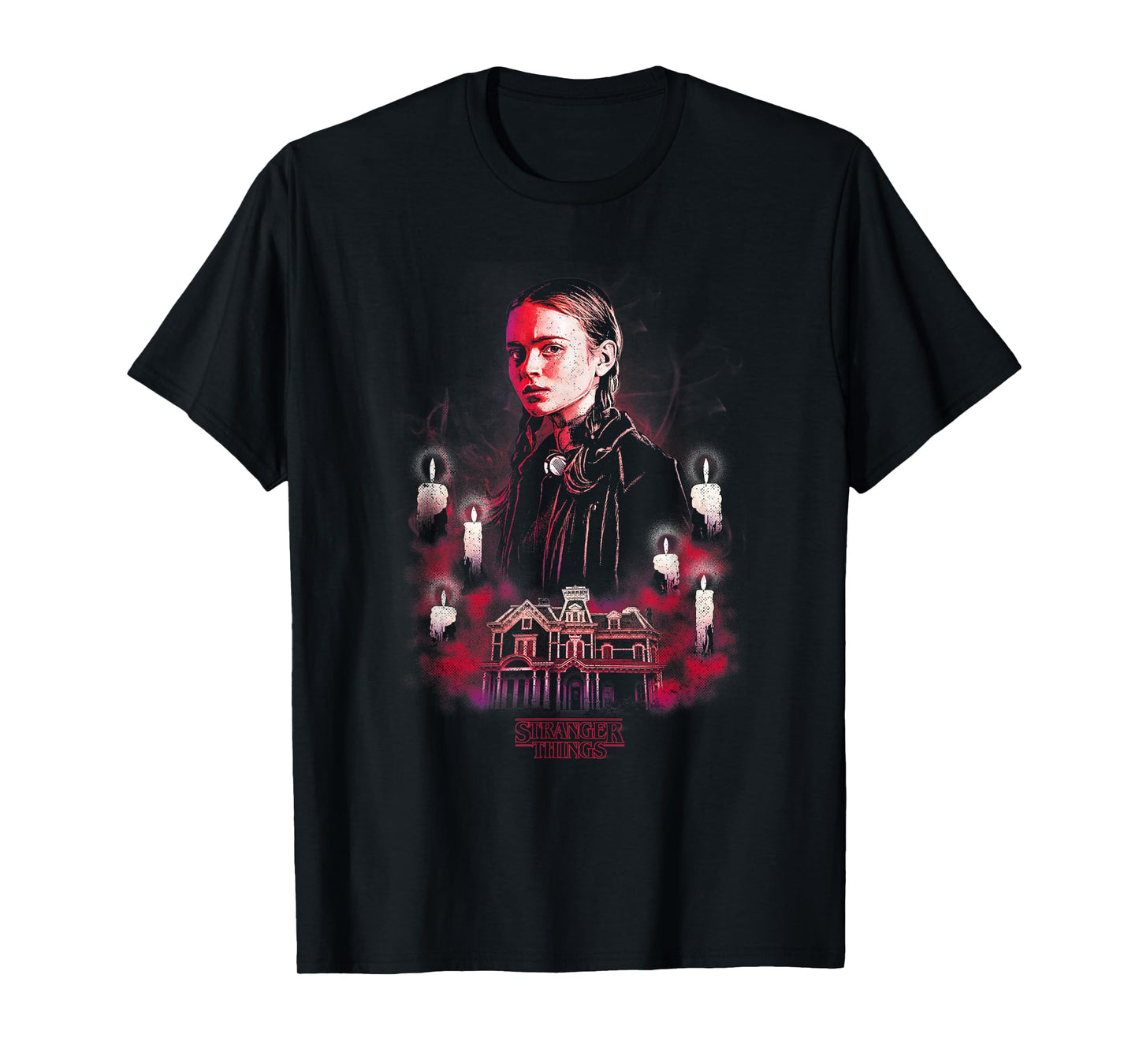 Stranger Things Max Portrait Creel House Horror Poster T-Shirt