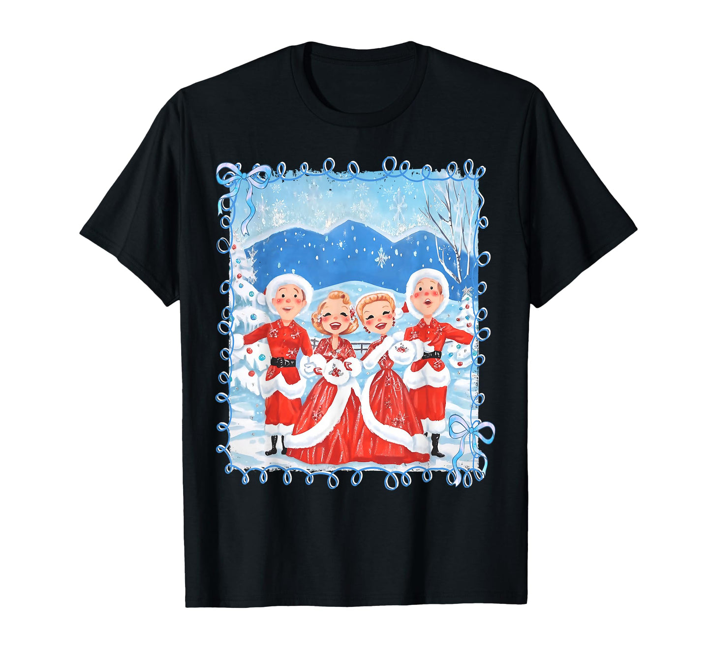 Sisters White Xmas Merry Christmas Xmas Snow Family Holiday T-Shirt