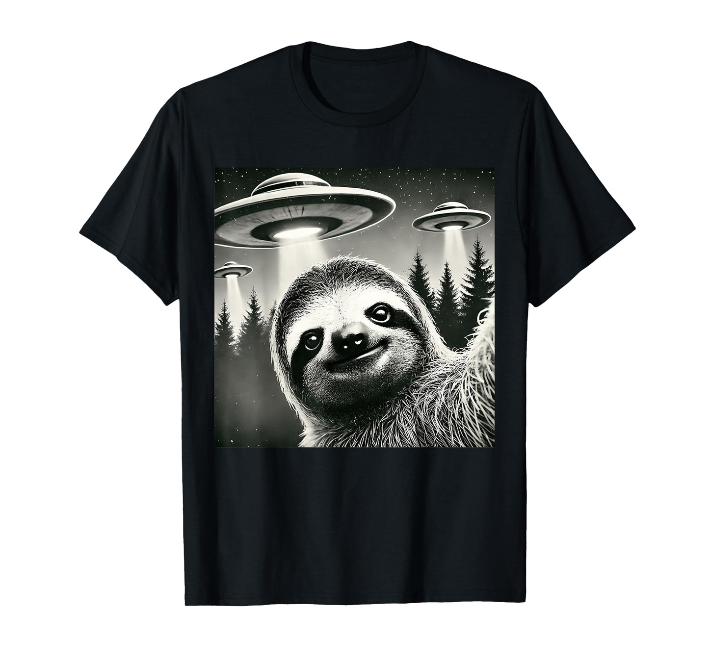 Funny Sloth Selfie UFOs T-Shirt