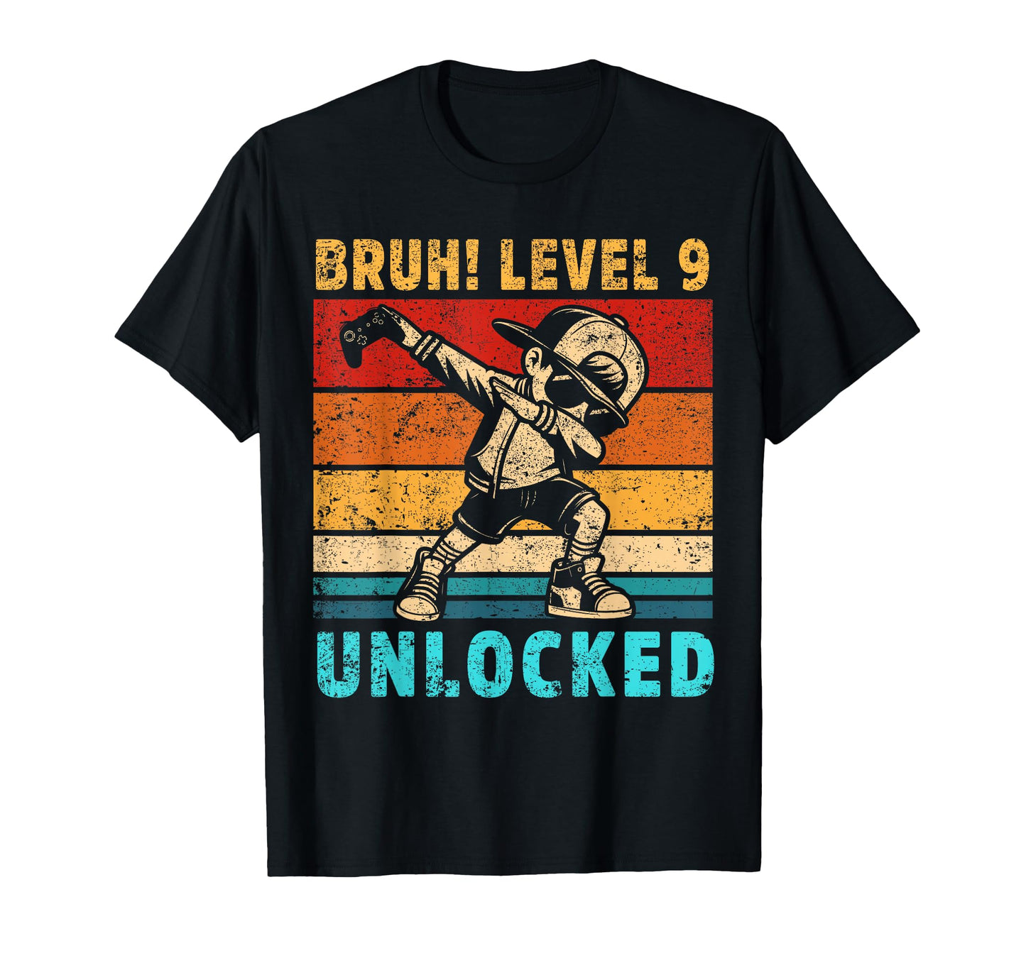 9 Year Old Birthday Dabbing Boy Bruh 9th level unlocked T-Shirt
