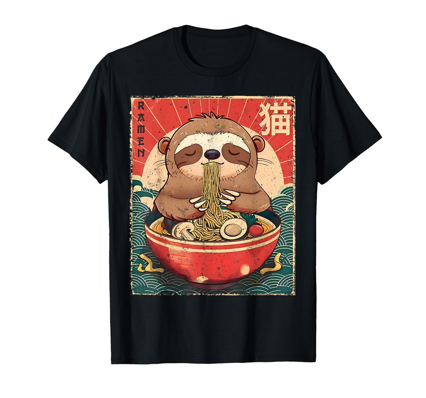 Sloth Ramen Japanese Funny Graphic Kawaii Sloths Anime Gifts T-Shirt