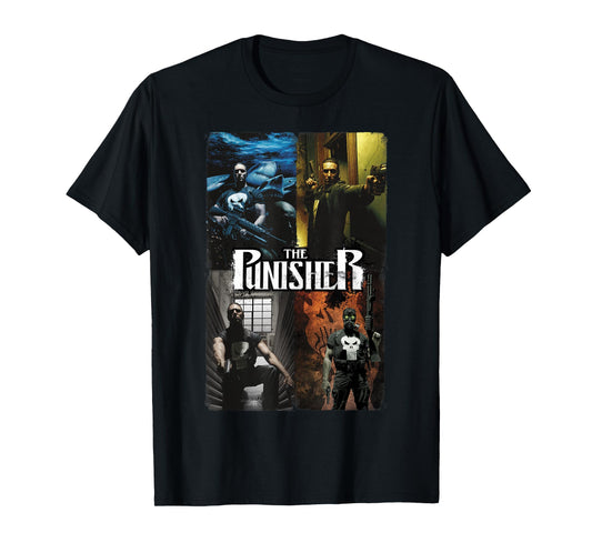 Marvel Comics Retro Classic The Punisher Panel Collage T-Shirt