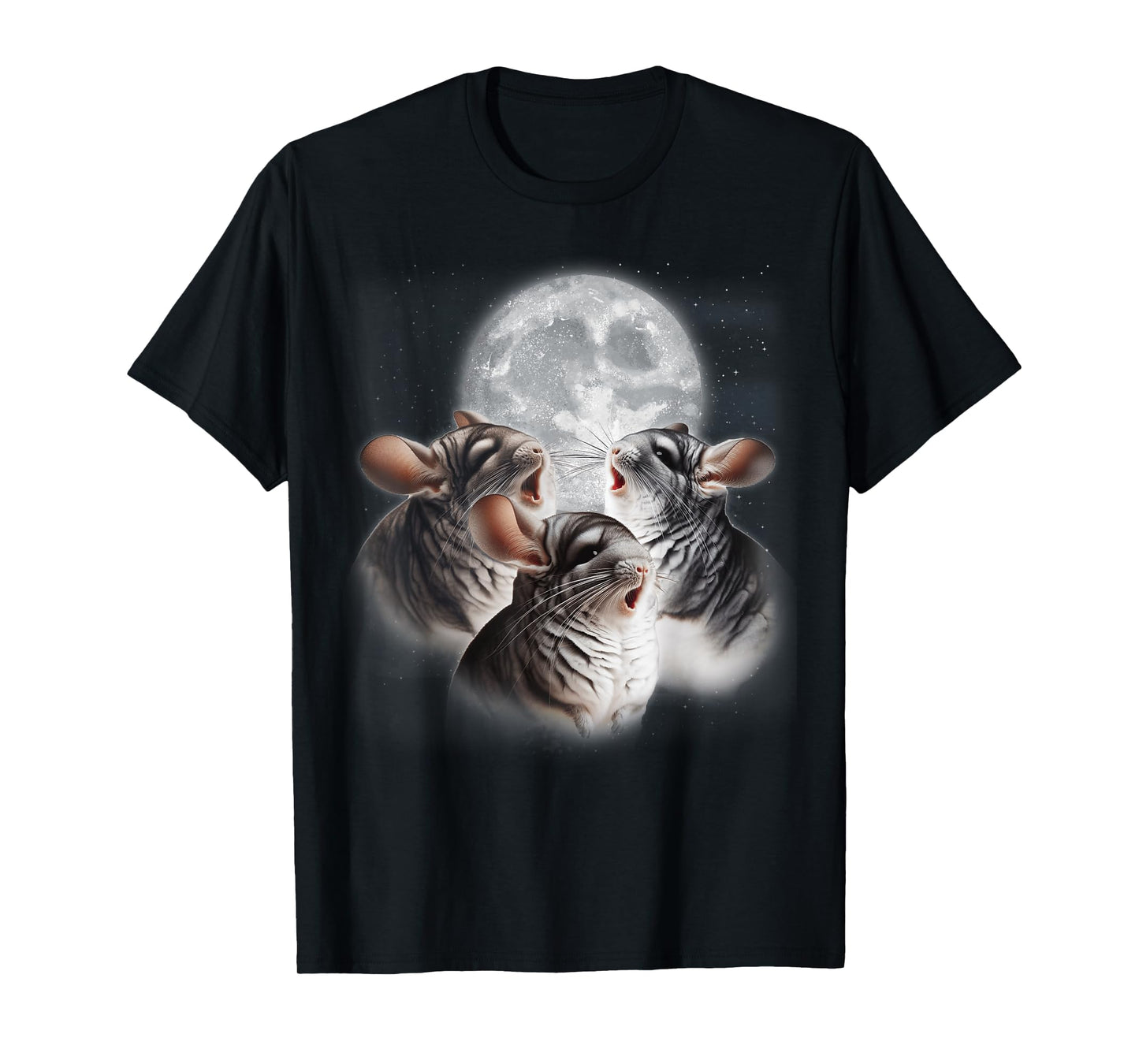 3 Chinchilla Howling At The Moon Funny Chinchilla Lover Kids T-Shirt