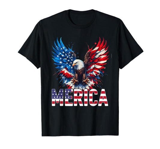 Merica - Patriotic USA Eagle of Freedom - 4th of July T-Shirt