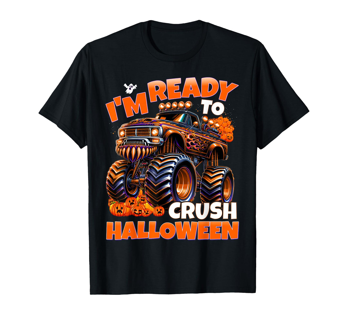 Ready to Crush Halloween Pumpkins Monster Truck Boys T-Shirt