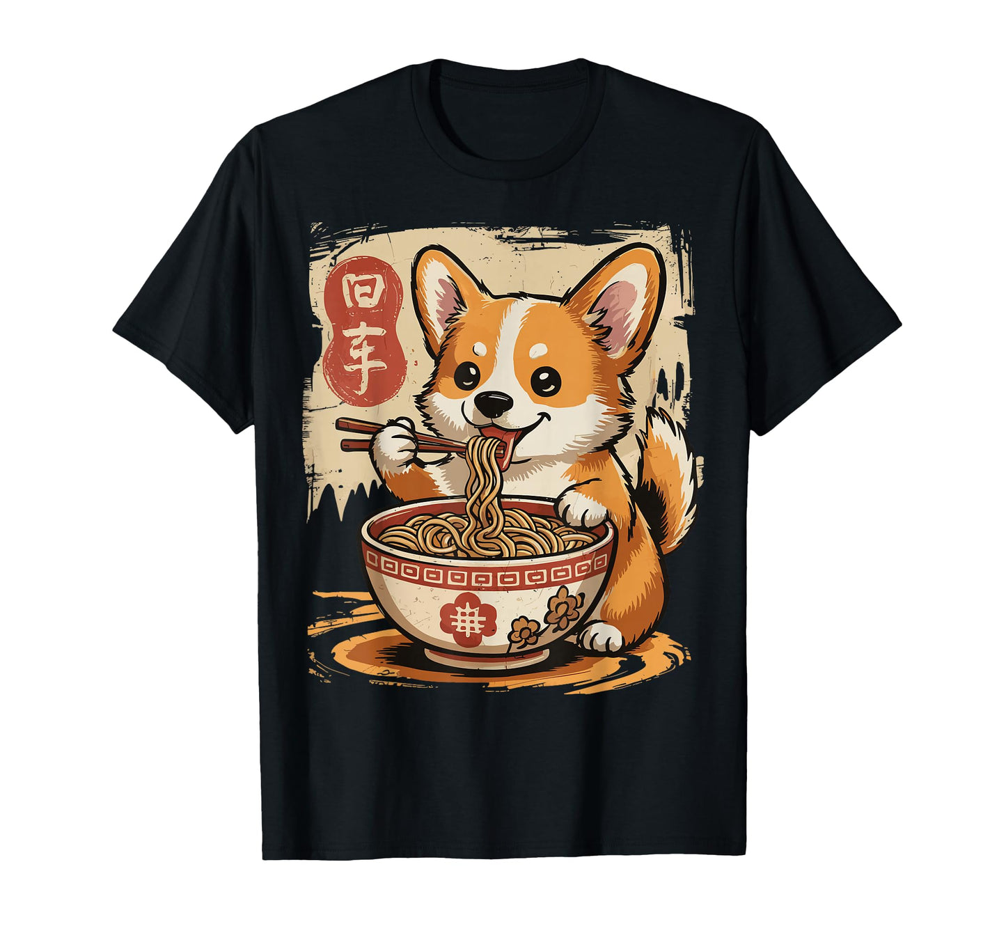 Corgi Eating Ramen T-Shirt