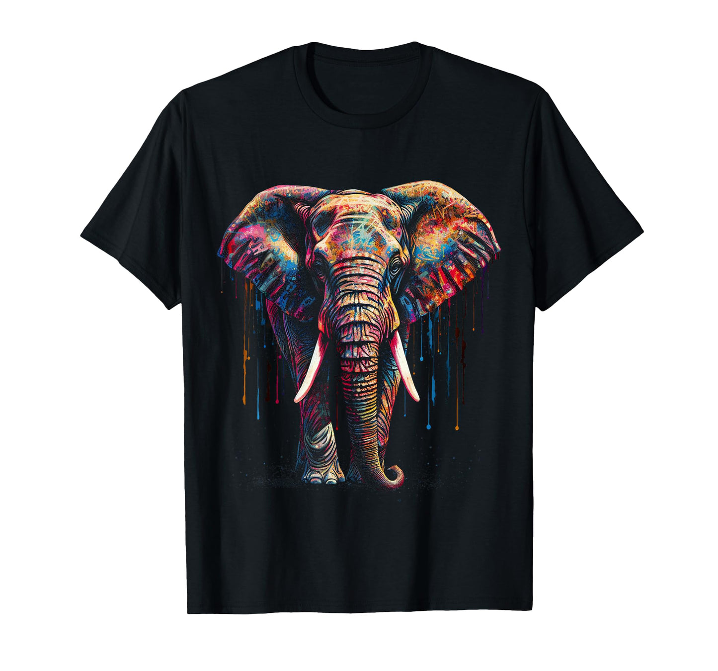 Elephant Art - Animal Colourful Zoo Elephant T-Shirt