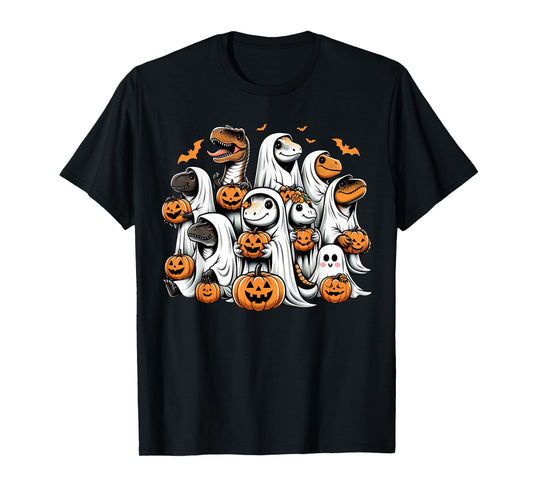 Cute Ghost Dinosaur T Rex Dressed As Ghost Funny Halloween T-Shirt