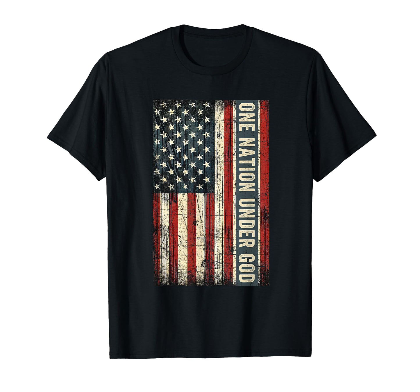 One Nation Under God 4th Of July American Flag Christian T-Shirt